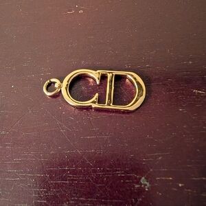 Christian Dior CD Goldtone Charm Zipper Pull Pendant